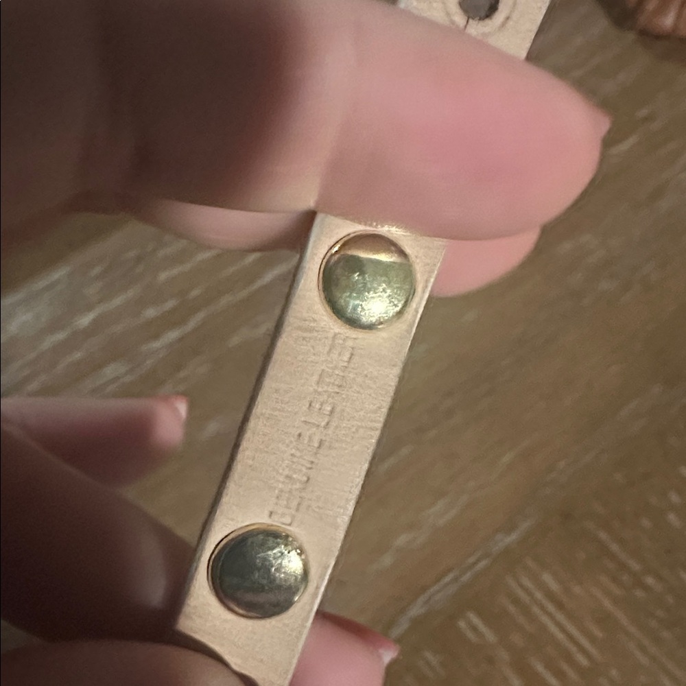 Leather Bracelet by Rustic Cuff White and Gold Logo Bracelet - Picture 4 of 4